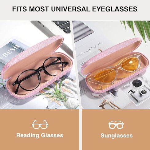 Marvolia Glasses Case Hard Shell Eyeglasses Case Linen Fabrics Protective Case for Sunglasses Eyeglasse for Men Women in Kuwait