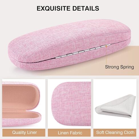 Marvolia Glasses Case Hard Shell Eyeglasses Case Linen Fabrics Protective Case for Sunglasses Eyeglasse for Men Women in Kuwait