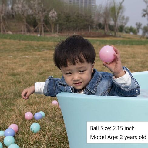 MoonxHome Ball Pit Balls Crush Proof Plastic Children's Toy Balls Macaron Ocean Balls 2.15 Inch Pack of 200 White&Green&Pink in Saudi Arabia