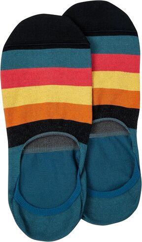 PS Paul Smith Men's No Show Stripe Socks, Petrol Green, One Size in Saudi Arabia