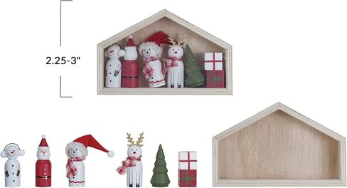 Creative Co-Op Wood Holiday Icons in House, Multicolor, Set of 8 in Saudi Arabia
