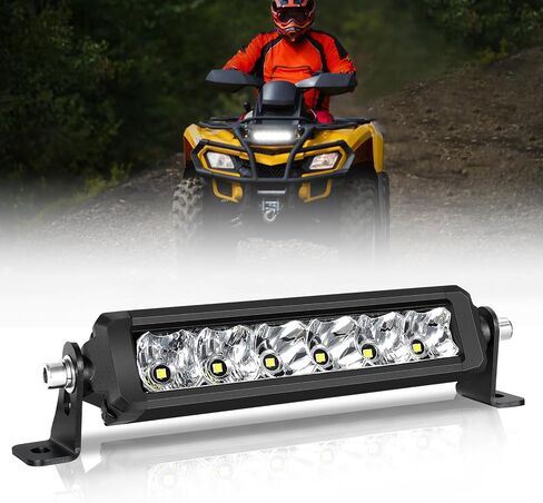 8 Inch Light Bar, SWATOW INDUSTRIES 30W 8 Inch Slim Light Bar Screwless Single Row LED Light Bar Spot Flood Offroad Driving Light Bumper Light Bar for ATV UTV Dirt Bike Truck Pickup Wrangler F150 in Kuwait