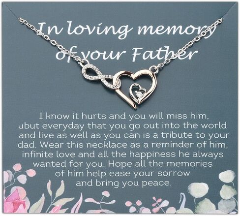PLITI Father Memorial Necklace Sympathy Gift For Loss Of Father In Loving Memory Of Your Father Infinity Pendant in Saudi Arabia