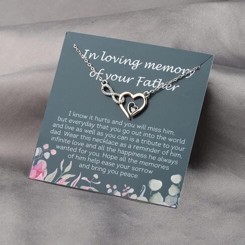 PLITI Father Memorial Necklace Sympathy Gift For Loss Of Father In Loving Memory Of Your Father Infinity Pendant in Saudi Arabia