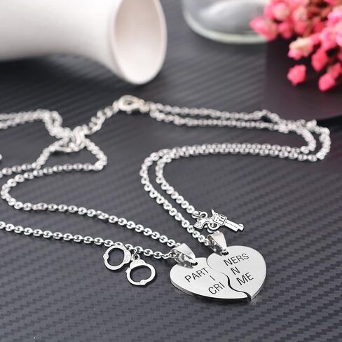 MJartoria Best Friend Necklaces BFF Necklace for 2 Friendship Valentines Day Gifts Matching Heart Pendant Necklace Best Friends Forever in Kuwait