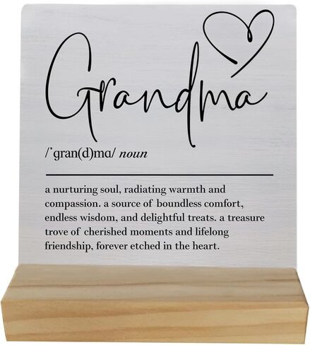 Ayxvt Wooden Sign for Grandma - Grandma Gifts, Grandma Definition Wood Plaque Sign Desk Decor, Gifts for Grandma, Grandma Gifts from Grandchildren, Best Grandma Gifts in Kuwait