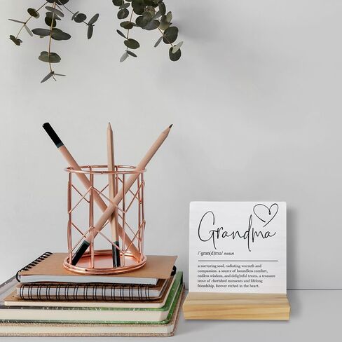Ayxvt Wooden Sign for Grandma - Grandma Gifts, Grandma Definition Wood Plaque Sign Desk Decor, Gifts for Grandma, Grandma Gifts from Grandchildren, Best Grandma Gifts in Kuwait