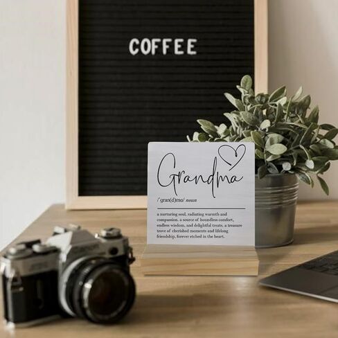 Ayxvt Wooden Sign for Grandma - Grandma Gifts, Grandma Definition Wood Plaque Sign Desk Decor, Gifts for Grandma, Grandma Gifts from Grandchildren, Best Grandma Gifts in Kuwait