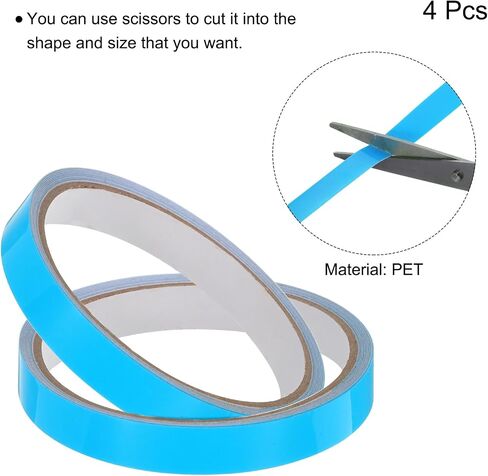 uxcell 7Rolls Glow in The Dark Tape, 0.47 inch x 9.8 ft Fluorescent Adhesive Tape Luminous Tape for Stairs, Walls, Steps, Exit Sign, Home Decoration, Red in Saudi Arabia