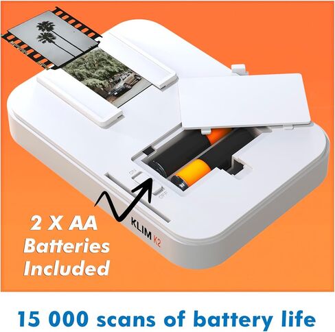 KLIM K2 Mobile Film Scanner 35mm + Free APP - New - Positive & Negative Scanner, Slide Scanner, Photo Scanner, 35mm Color Film Developing Kit Essential - Best Photo Scanner for Old Photos in Saudi Arabia