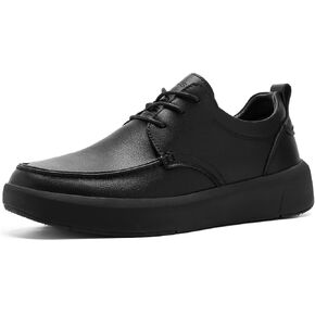 XPACS Men's Orthopedic Leather Dress Walking Shoes: Comfortable Plantar Fasciitis Arch Support Sneakers, Casual Business Work Adjustable Fit Orthotic Flat Feet Oxfords for Heel Foot Pain Relief