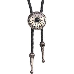 Bolo Tie Rodeo Cowboy Leather Necktie Western Necklace for Men,Women Leather Necklace with Turquoise Stone