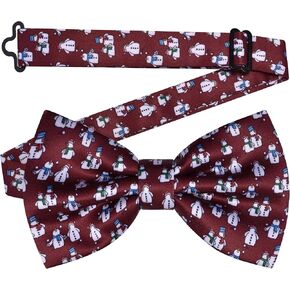 Branduce Men's Christmas Bow ties Festival Theme Printed Bowties Pre-Tied Neckwear Snow Tree Pattern