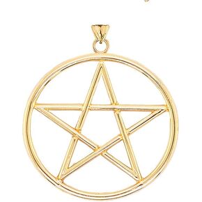 Certified 14k Gold Pentagram Star Pendant (Small)