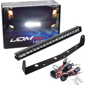 iJDMTOY Lower Grille 20-Inch LED Light Bar Compatible with 11-13 Chevy Silverado 1500, 2007-10 2500 3500 HD, Includes 100W High Power LED Lightbar, Bumper Mount Brackets & Switch Wiring Kit