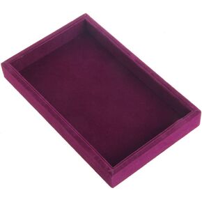 Youngy Stackable Jewelry Trays Inserts Velvet Catch All Jewelry Display Tray Case - Purple