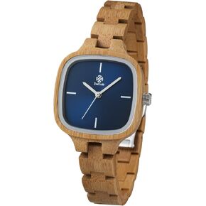 Zeitholz Wooden Watch for Women, Rosswein Collection Analog Watch 32mm, Made from Natural Wood with Japanese Quartz Movement.