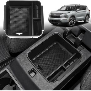Compatible with Mitsubishi Outlander 2025 2024 2023 2022 Accessories Car Center Console Organizer Armrest Storage Box Armrest Cover Tray Insert