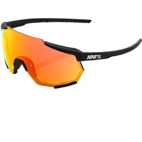 100% Racetrap Sunglasses OSFA Soft Tact Black/Hiper Red Mirror Lens