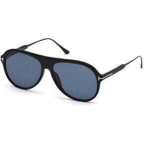 Tom Ford Nicholai TF 624 02D Matte Black Plastic Sunglasses Grey Polarized Lens, 57-14-145