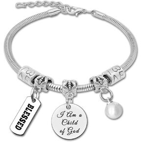 DlaeKua Christian Gifts Religious Bracelet Baptism Gifts for Women Religious Gifts for Daughter Faith Gift for Sister Bible Verse Gifts Goddaughter Godson Gifts Christmas Gifts