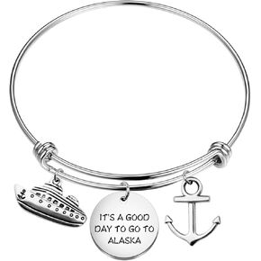 ENSIANTH Alaska Cruise Bracelet Alaska Family Trip Jewelry Alaska Travel Gift Moving to Alaska Gift Cruise Vacation Souvenirs Gift