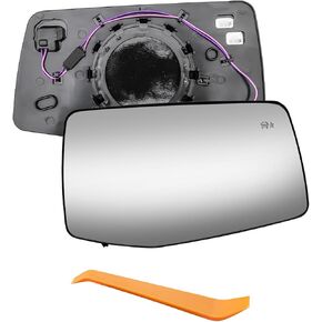 Heated Mirror Glass Passenger Side Fit for Chevy Silverado GMC Sierra 1500 2019-2024, Rearview Mirror with Blind Spot Detection Replace 84309705 84309706 50318 5819B CV155621 GM132516