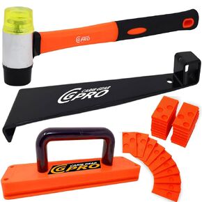 Vinyl Floor Installation Kit | 43-Piece laminate Wood Flooring Tools with 40 Spacers, Heavy Duty Pull Bar and Tapping Block | Upgraded Fiberglass Handle Mallet, Non Slip Soft Grip