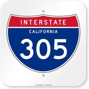 "Interstate 305 California" Sign by SmartSign | 12" x 12" Aluminum