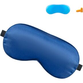 Sleep Eye Mask with Reusable Cold Compress Ice Pack Sleeping Eye Cooling Pads, Light-Blocking Out, Soft Cotton Sleeping mask (Blue)