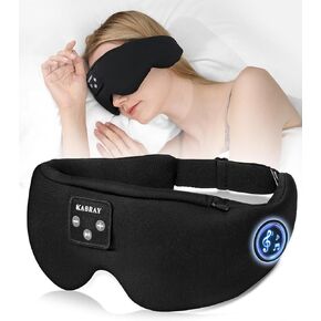 Bluetooth Sleep Mask, Kabray Sleep Headphones for Side Sleepers, Sleep Mask with Bluetooth Headphones, Cool Tech Gadgets Unique Gift for Valentine's Father's Mother's Day Birthday Christmas
