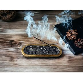 leatherooze Incense Holder or Incense Burner Holder, Modern Insence Ash Catcher or Insense Stick Holder for Décorations for Home, Wooden Incense Tray for Gifting (sea Blue)
