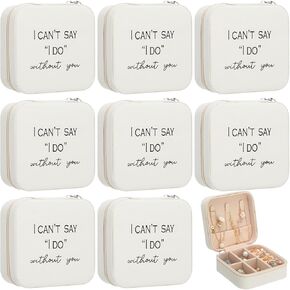 8 Pcs Bridesmaid Proposal Gifts Bridesmaid Gifts Jewelry Box I Can't Say I Do Without You Bridesmaid Proposal Gifts Leather Jewelry Box for Bridesmaids Wedding Gifts