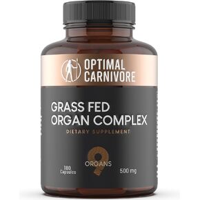 Grass Fed Beef Organs, Beef Organ Capsules, Beef Organ Supplement, Organ Supplement Grass Fed, Organ Meat Capsules, Grass Fed Organ Complex - 9 Organs - Beef Liver, Brain, Thymus, Lung, Gallbladder