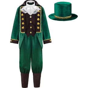ReliBeauty Leprechaun Costume for Kids St Patricks Day Dress Up Green