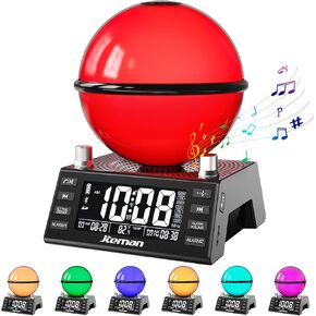 JTEMAN Night Light Bluetooth Speakers, Alarm Clock Bluetooth Speaker with 7 Color LED Lights Digital,Snooze,Touch Sensor Bedside Lamp for Bedroom, Ideal Gift for Heavy Sleepers(Black)