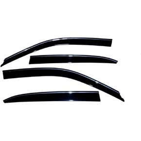 Auto Ventshade [AVS] Low Profile Ventvisor / Window Deflectors | Fits 2001 - 2006 Lexus LS430, 4 pcs. | Smoke w/Chrm Trim - 794006