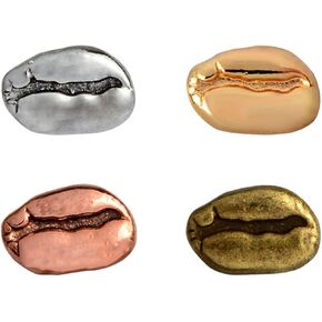 MYOSPARK 4pcs Coffee Bean Brooch Lapel Pin Clips Denim Collar Shirt Badge Jewlery Gift