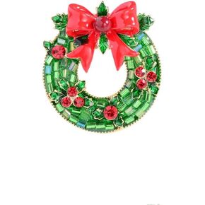 Festive Christmas Brooch Pin Sparkling Rhinestone Brooches for Women Holiday Accessories Decoration Fashion Elegant Xmas Pin Collection Jewelry Gifts