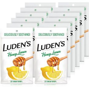 Luden's Sugar Free Wild Cherry Throat Drops, Sore Throat Relief, 25 Count (12 Pack)