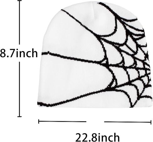 Y2k Beanie Hat Unisex Winter Warm Beanie for Women Mens Knitted Skull Spider Letter Slouchy Warm Hat in Kuwait