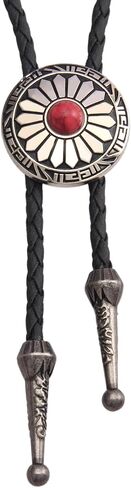 Bolo Tie Rodeo Cowboy Leather Necktie Western Necklace for Men,Women Leather Necklace with Turquoise Stone in Kuwait