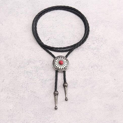 Bolo Tie Rodeo Cowboy Leather Necktie Western Necklace for Men,Women Leather Necklace with Turquoise Stone in Kuwait