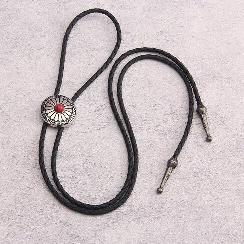 Bolo Tie Rodeo Cowboy Leather Necktie Western Necklace for Men,Women Leather Necklace with Turquoise Stone in Kuwait