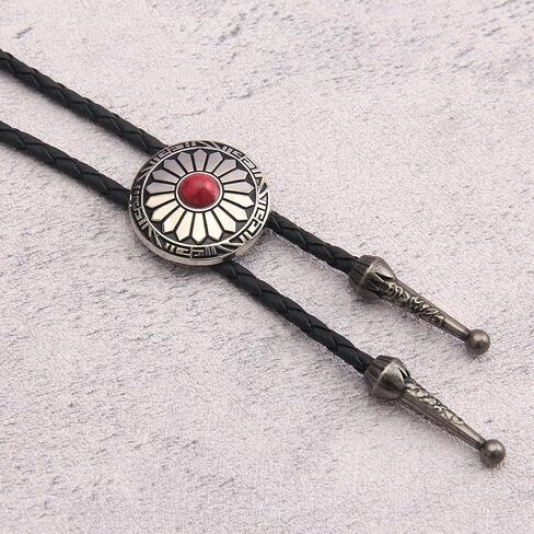 Bolo Tie Rodeo Cowboy Leather Necktie Western Necklace for Men,Women Leather Necklace with Turquoise Stone in Kuwait
