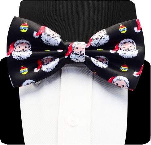 Branduce Men's Christmas Bow ties Festival Theme Printed Bowties Pre-Tied Neckwear Snow Tree Pattern in Kuwait