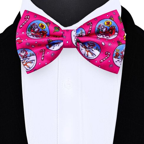 Branduce Men's Christmas Bow ties Festival Theme Printed Bowties Pre-Tied Neckwear Snow Tree Pattern in Kuwait