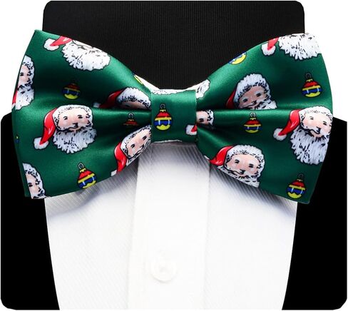Branduce Men's Christmas Bow ties Festival Theme Printed Bowties Pre-Tied Neckwear Snow Tree Pattern in Kuwait