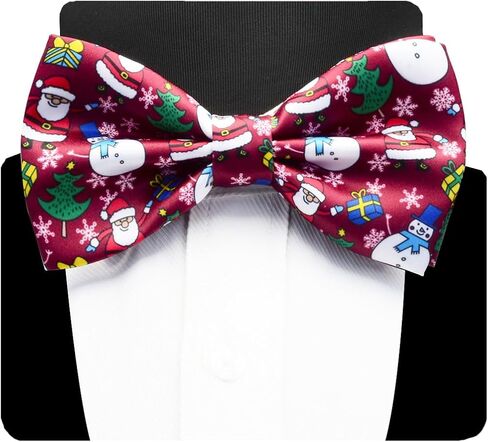 Branduce Men's Christmas Bow ties Festival Theme Printed Bowties Pre-Tied Neckwear Snow Tree Pattern in Kuwait