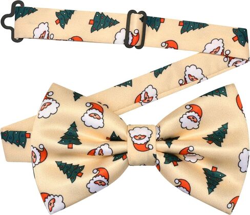 Branduce Men's Christmas Bow ties Festival Theme Printed Bowties Pre-Tied Neckwear Snow Tree Pattern in Kuwait